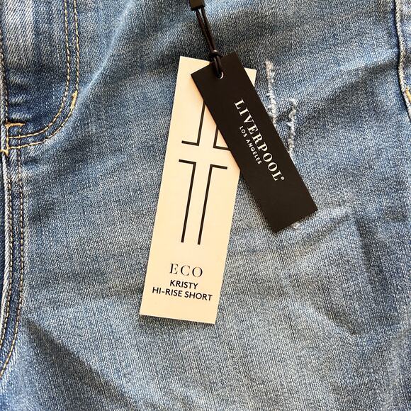 Liverpool Kristy Hi-Rise Denim Jean Shorts 28 6 NWT Distressed Walking Bermuda - Picture 8 of 8